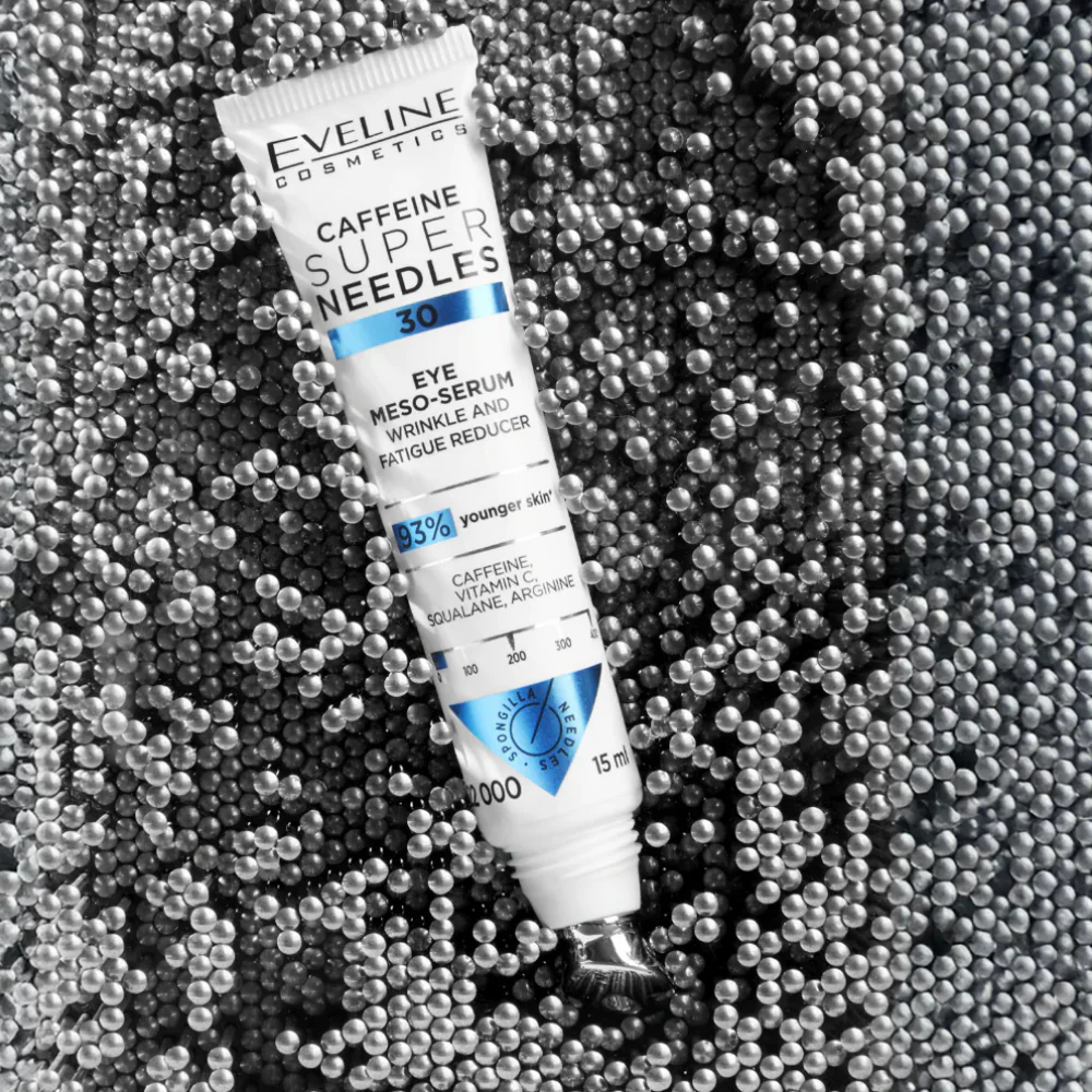 Eveline Cosmetics Caffeine Super Needles 30 Eye Meso-Serum Wrinkle & Fatigue Reducer 15ml - Image 2