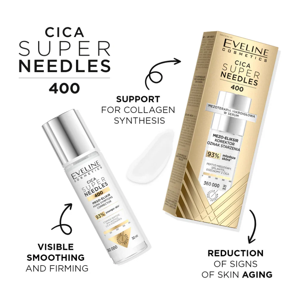 Eveline Cosmetics Cica Super Needles 400 Meso-Elixir Ageing Symptoms Corrector 30ml - Image 2
