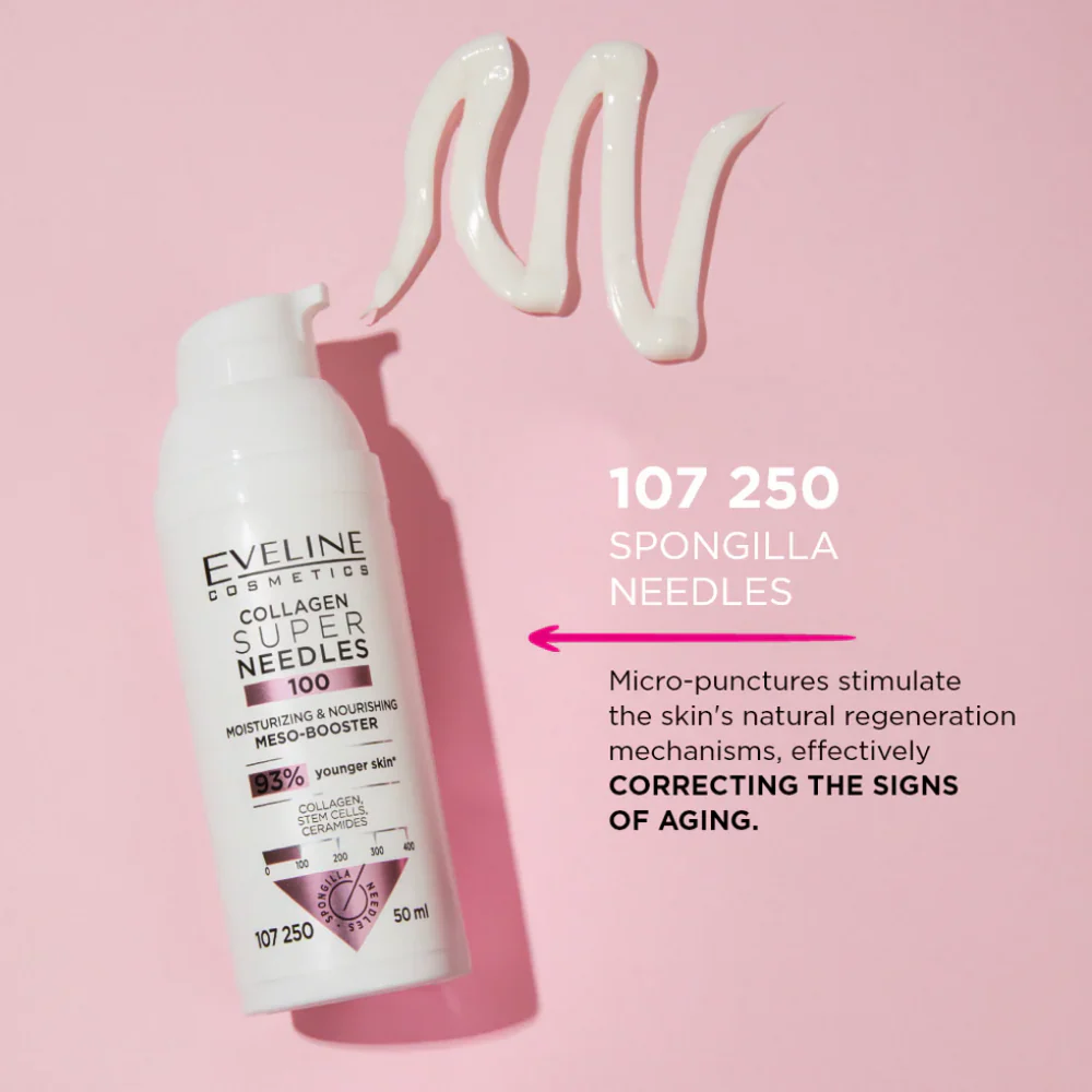 Eveline Cosmetics Collagen Super Needles 100 Moisturising & Nourishing Meso-Booster 50ml - Image 4