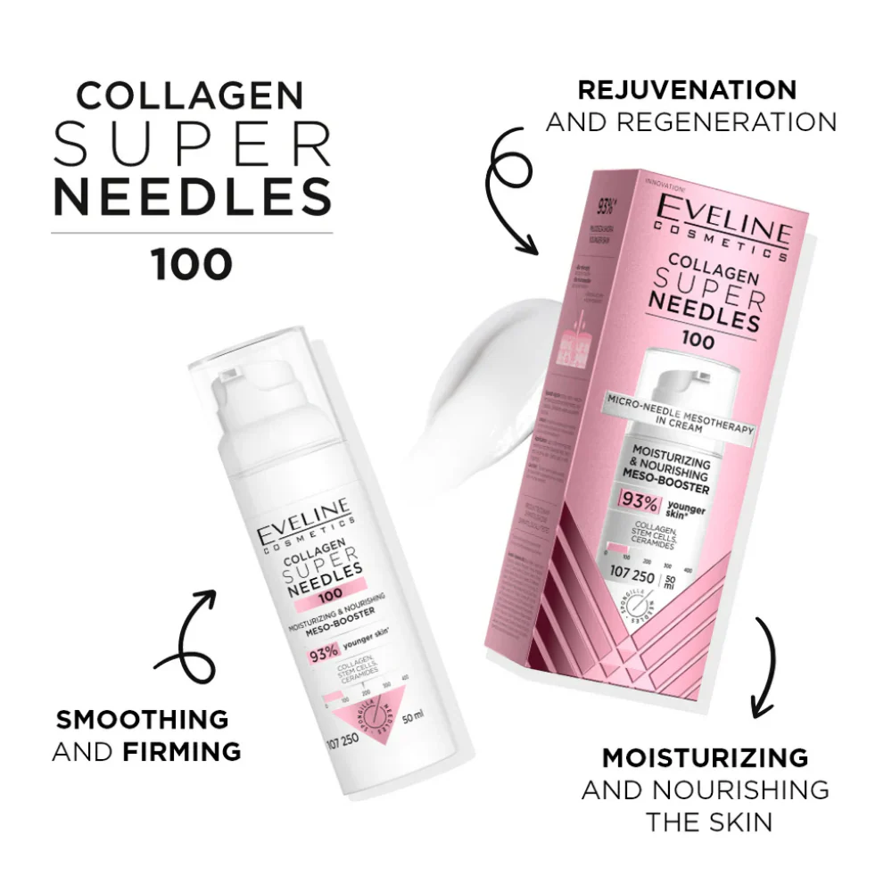 Eveline Cosmetics Collagen Super Needles 100 Moisturising & Nourishing Meso-Booster 50ml - Image 5