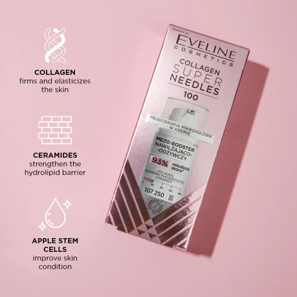 Eveline Cosmetics Collagen Super Needles 100 Moisturising & Nourishing Meso-Booster 50ml - Image 7