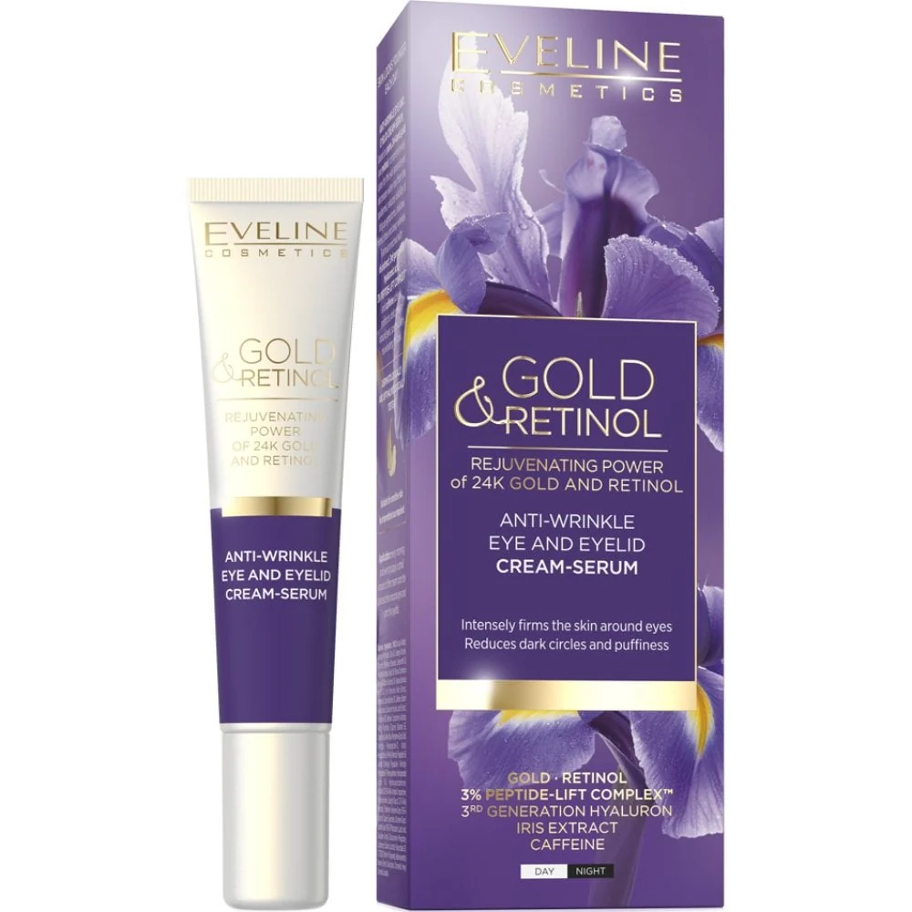 Eveline Cosmetics Gold & Retinol Anti-Wrinkle Eye Cream-Serum 20ml