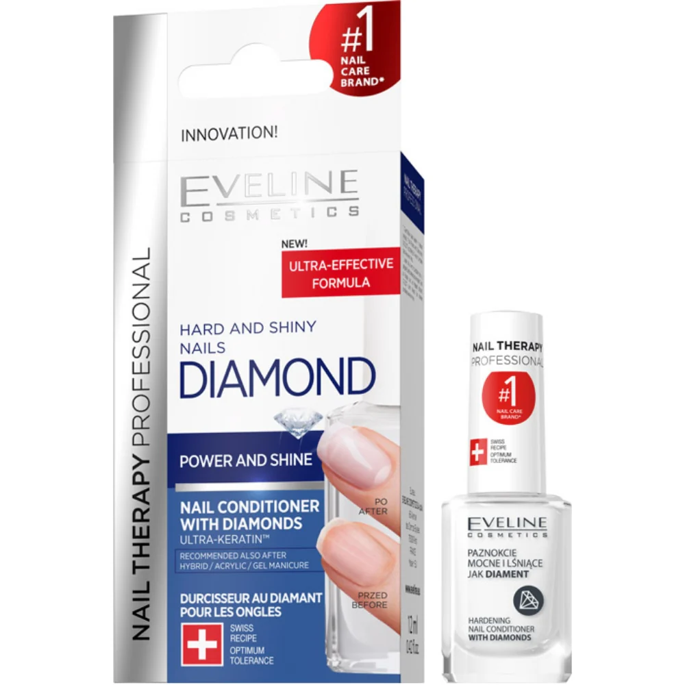 Eveline Cosmetics Nail Therapy Professional Diamond Hard and Shiny Nails 12ml - Image 2