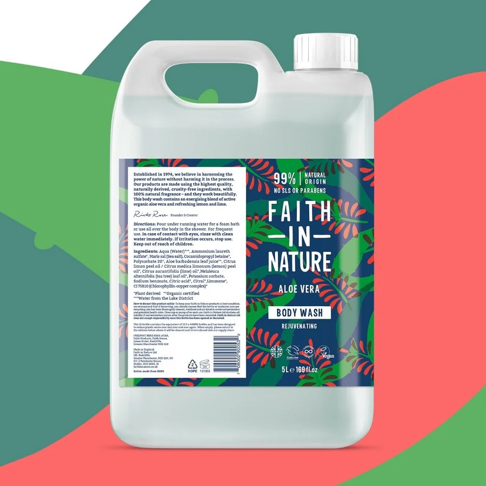Faith In Nature Aloe Vera Body Wash 5000ml - Image 3