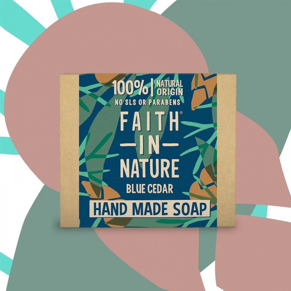 Faith In Nature Blue Cedar Hand Made Soap 100g - Image 2