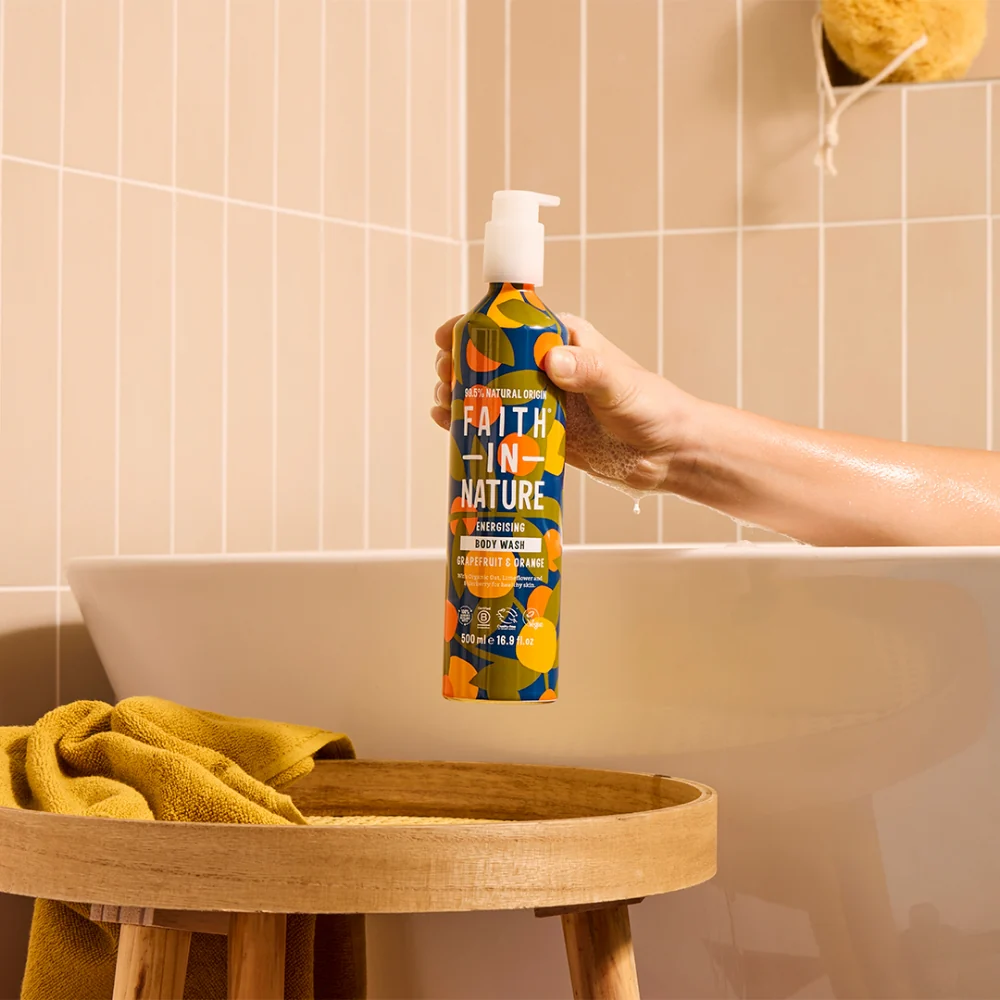 Faith In Nature Grapefruit & Orange Body Wash Aluminium Bottle 500ml - Image 2