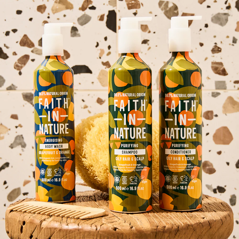 Faith In Nature Grapefruit & Orange Body Wash Aluminium Bottle 500ml - Image 5