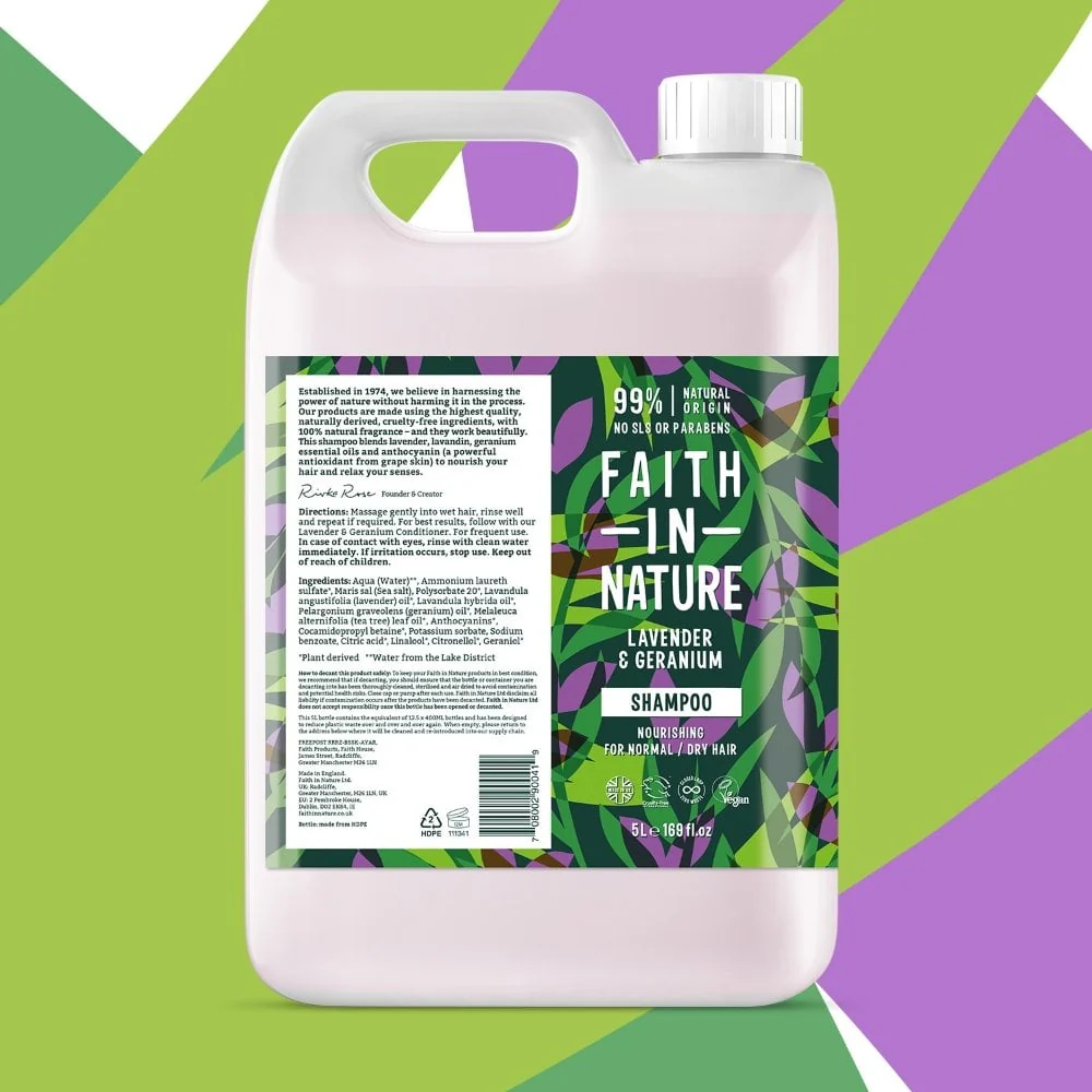 Faith In Nature Lavender & Geranium Shampoo 5000ml - Image 2