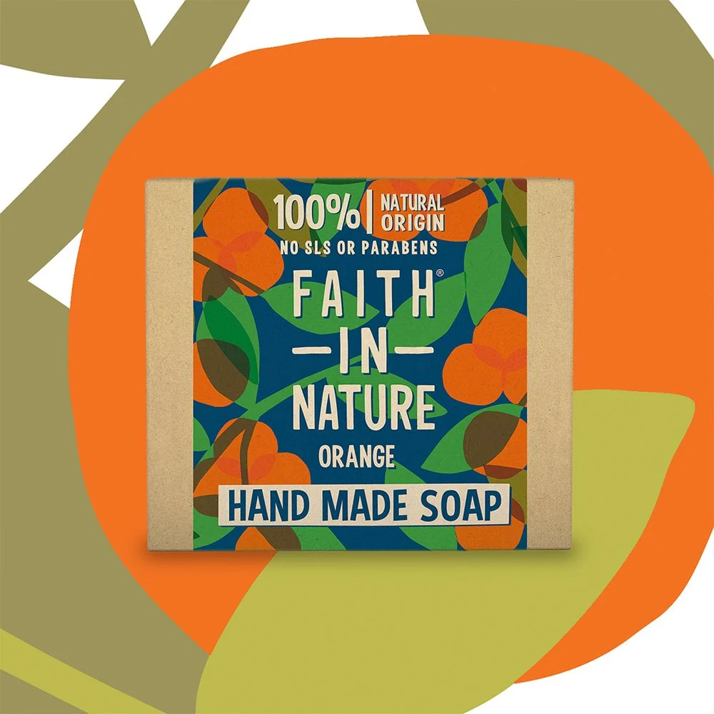 Faith In Nature Orange Hand Made Soap 100g - Image 2