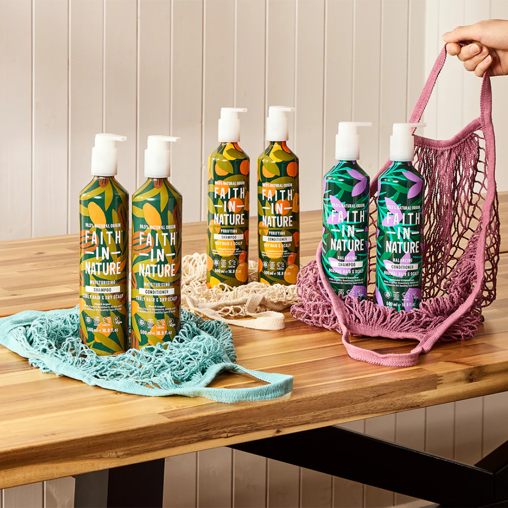 Faith In Nature Shea & Argan Shampoo & Conditioner Aluminium Bottle Twin 2 x 500ml - Image 5