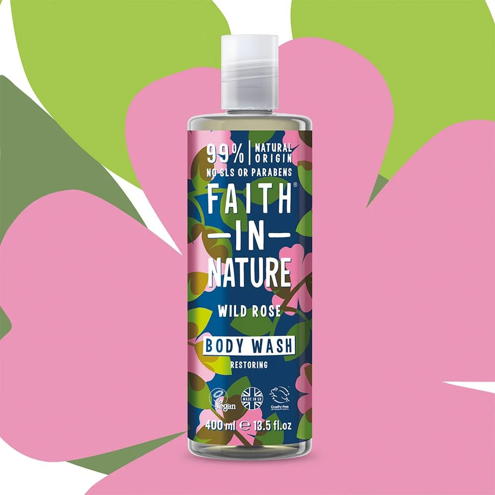 Faith In Nature Wild Rose Body Wash 400ml - Image 2
