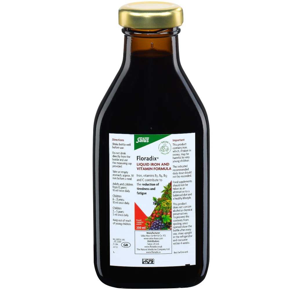 Floradix Floravital Liquid Iron and Vitamin Formula 250ml - Image 3