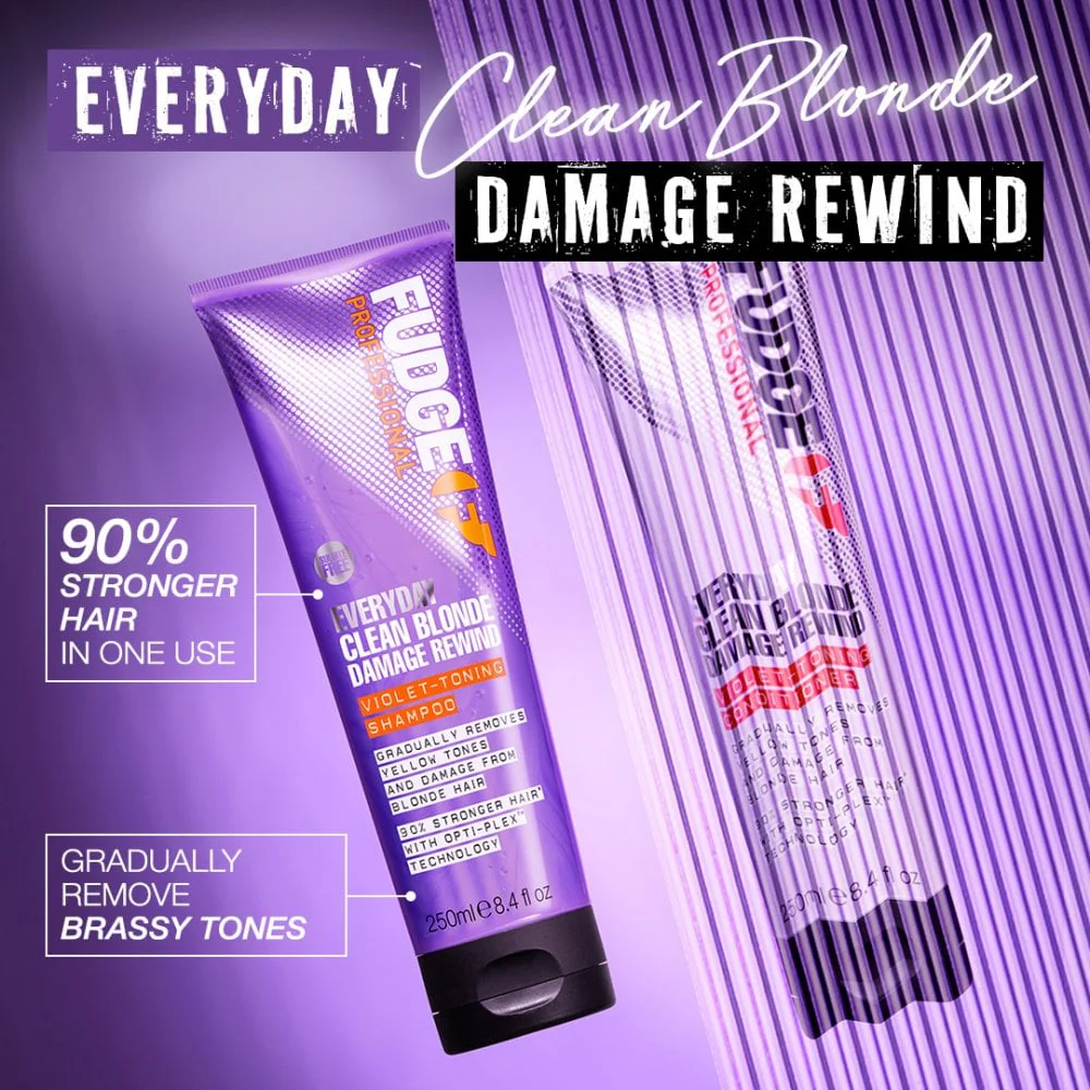 Fudge Professional Everyday Clean Blonde Damage Rewind Toning Conditioner 250ml - Image 2