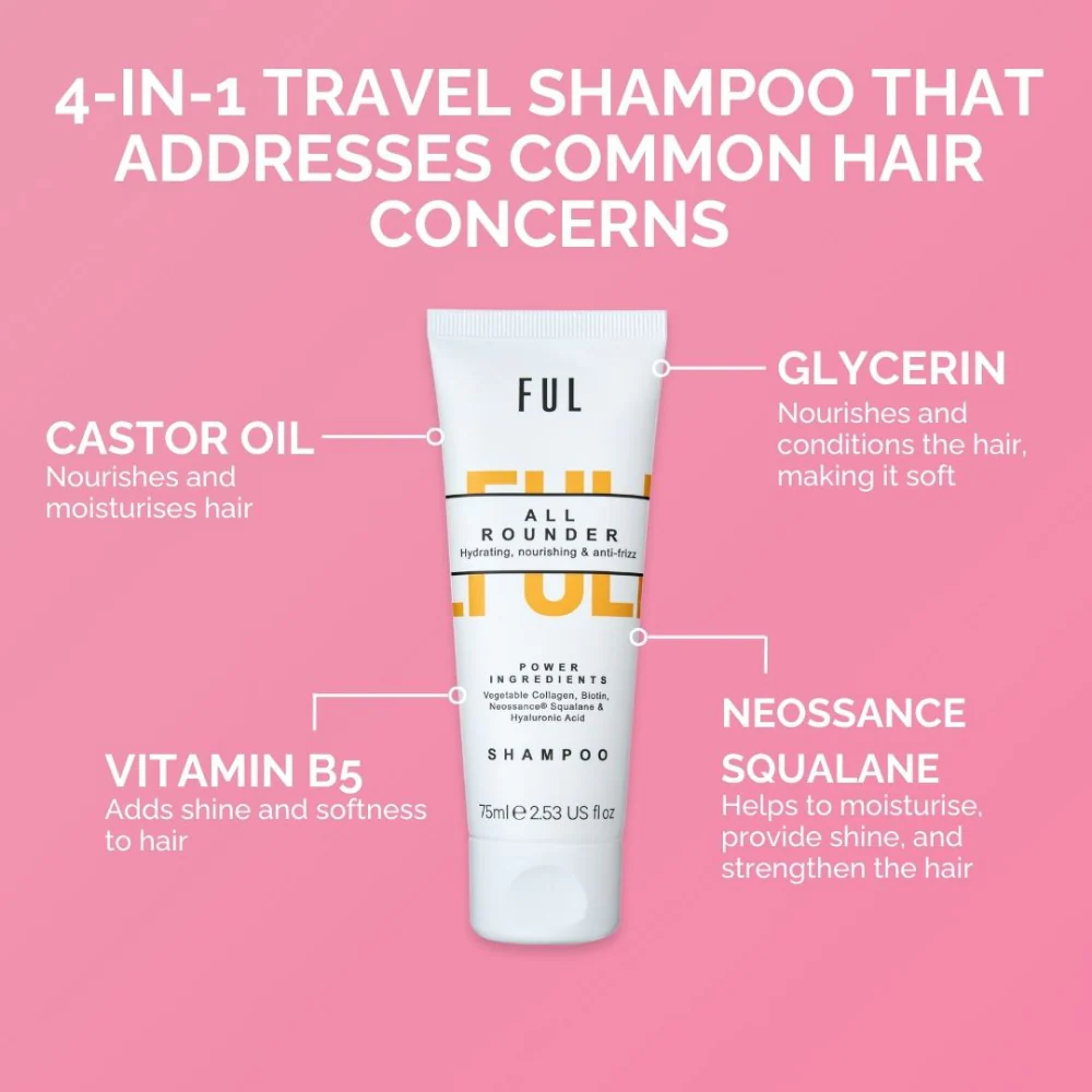 FUL All Rounder Moisture Shampoo Deluxe Mini 75ml - Image 3
