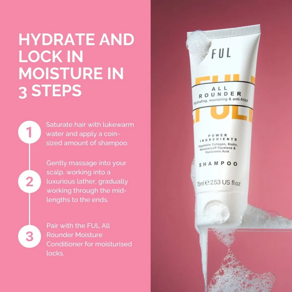 FUL All Rounder Moisture Shampoo Deluxe Mini 75ml - Image 4