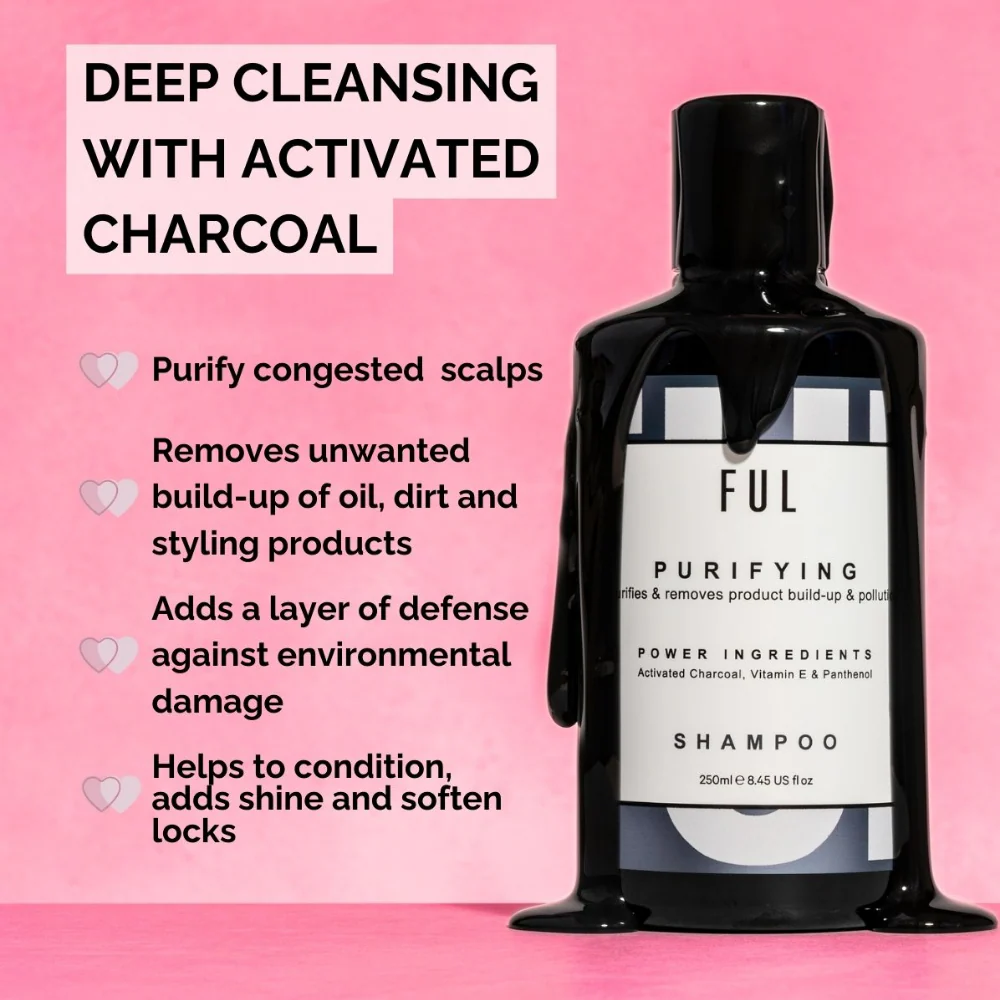 FUL Charcoal Purifying Shampoo 250ml - Image 2