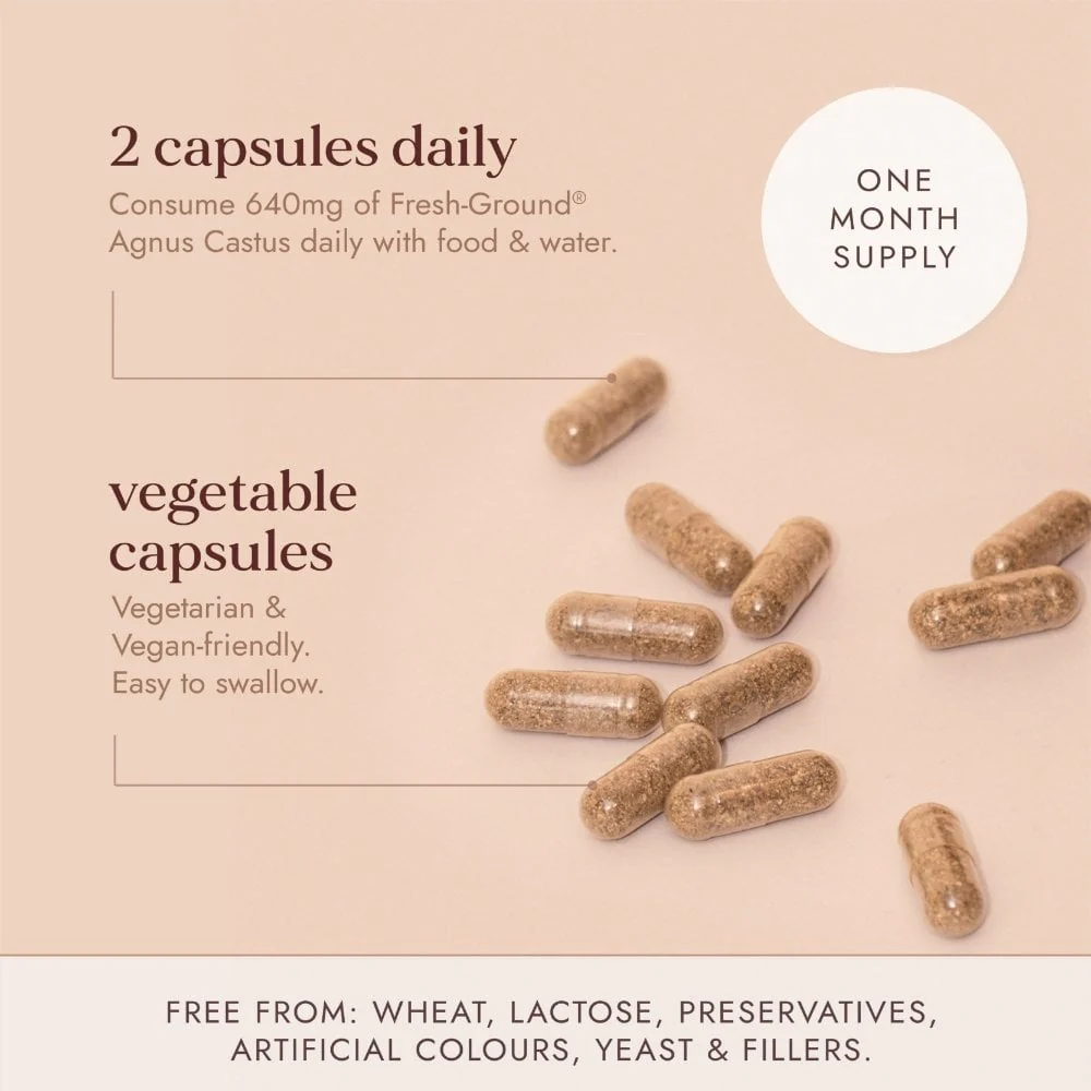 Fushi Organic Agnus Castus Chaste Tree 60 Vegan Capsules - Image 4