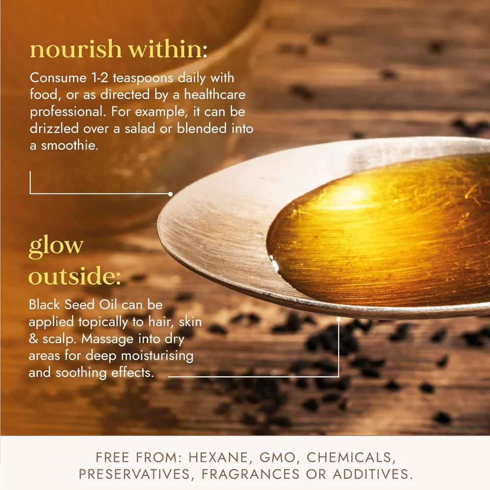 Fushi Organic Fresh-Pressed Black Seed Oil 250ml - Image 4