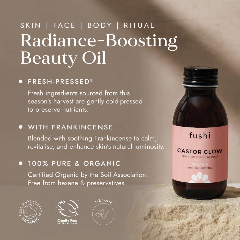 Fushi Organic Fresh-Pressed Castor Glow Oil With Frankincense 100ml - Image 2