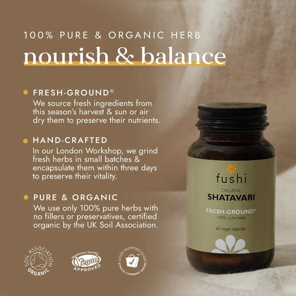 Fushi Organic Shatavari 60 Vegan Capsules - Image 3