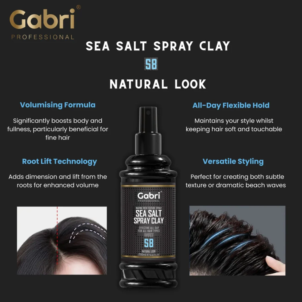 Gabri Professional Sea Salt Spray Clay S8 Natural Look 250ml - Image 3