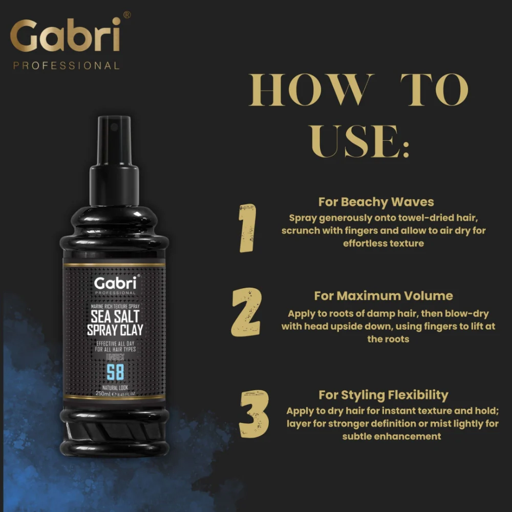 Gabri Professional Sea Salt Spray Clay S8 Natural Look 250ml - Image 4