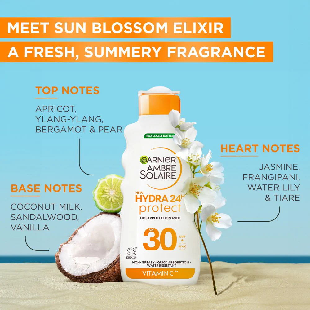 Garnier Ambre Solaire Hydra 24H Hydrating Protection Lotion Sunscreen SPF30 50ml - Image 4