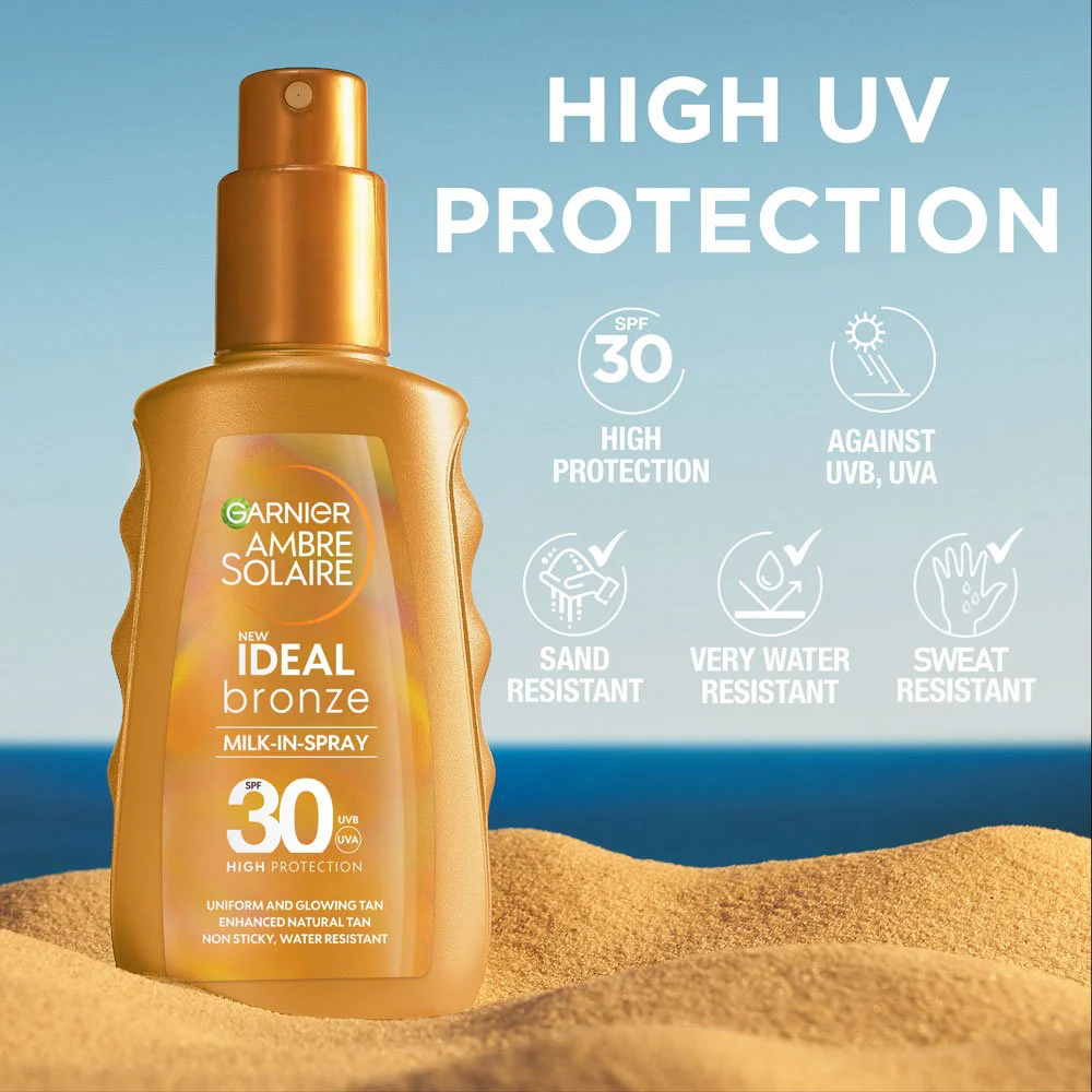 Garnier Ambre Solaire Ideal Bronze Milk-In-Spray SPF30 150ml - Image 2