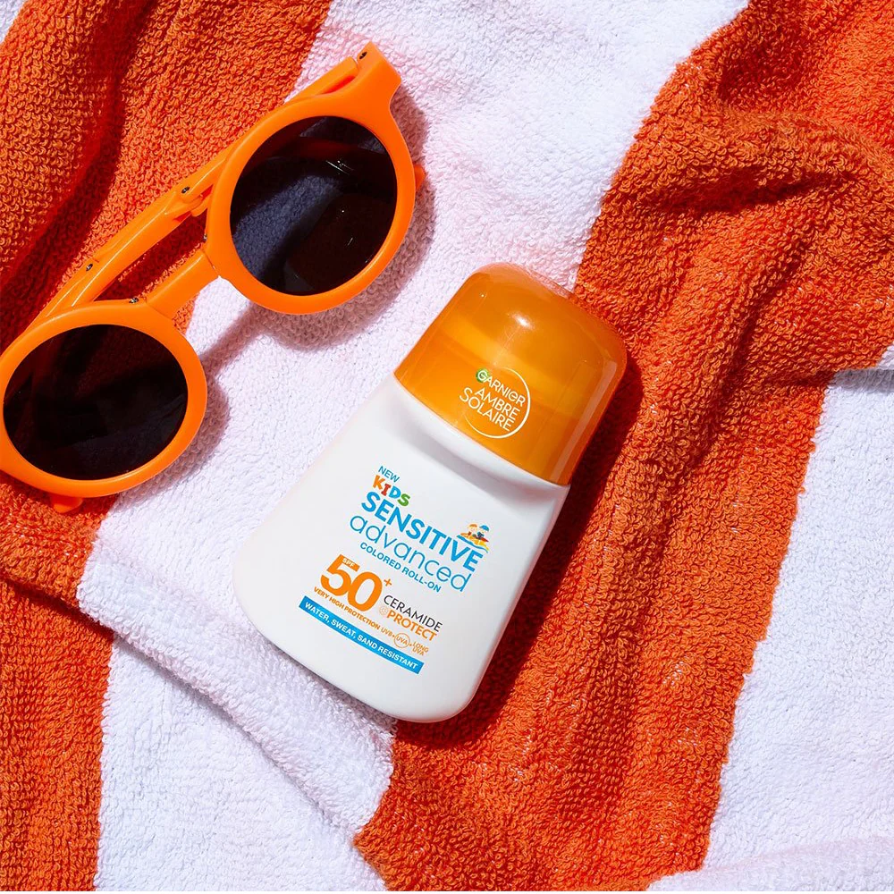 Garnier Ambre Solaire Kids Sensitive Advanced Coloured Roll-On Sunscreen SPF50+ 50ml - Image 4