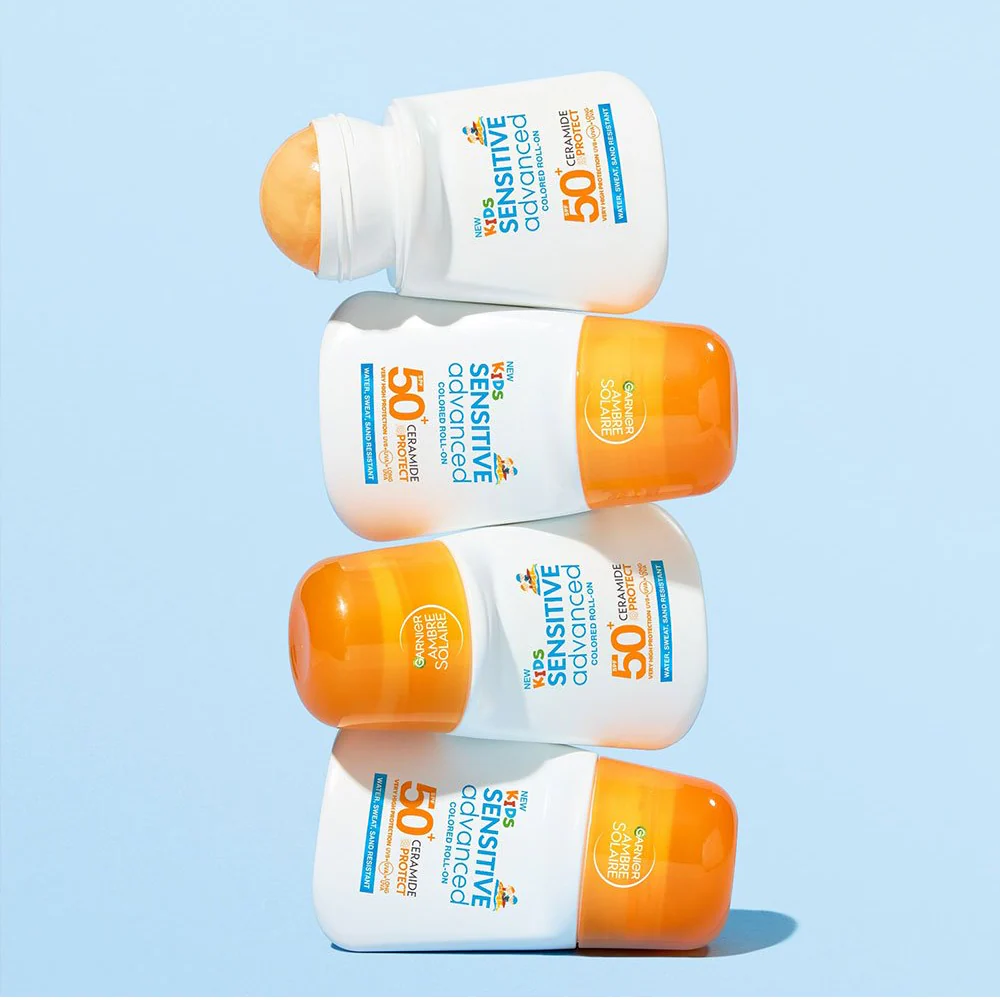 Garnier Ambre Solaire Kids Sensitive Advanced Coloured Roll-On Sunscreen SPF50+ 50ml - Image 5