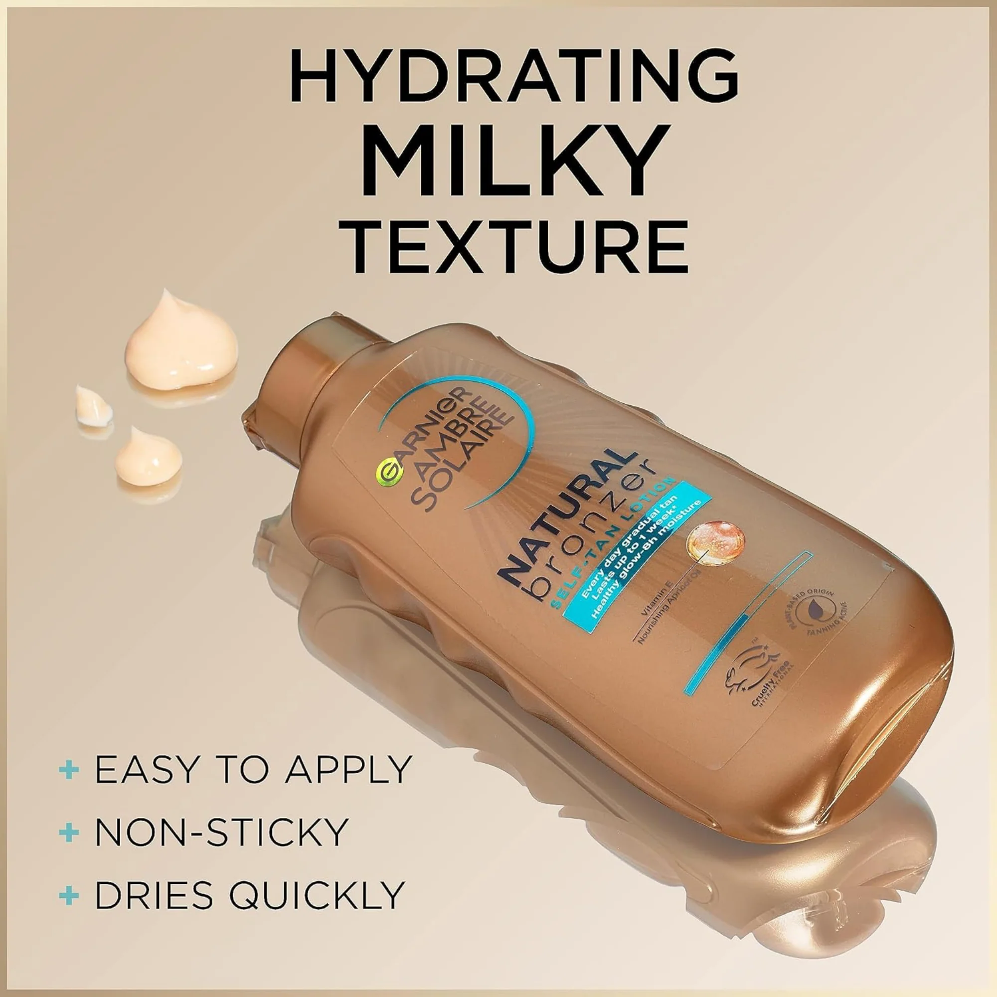 Garnier Ambre Solaire Natural Bronzer Self Tan Lotion Medium 175ml - Image 3