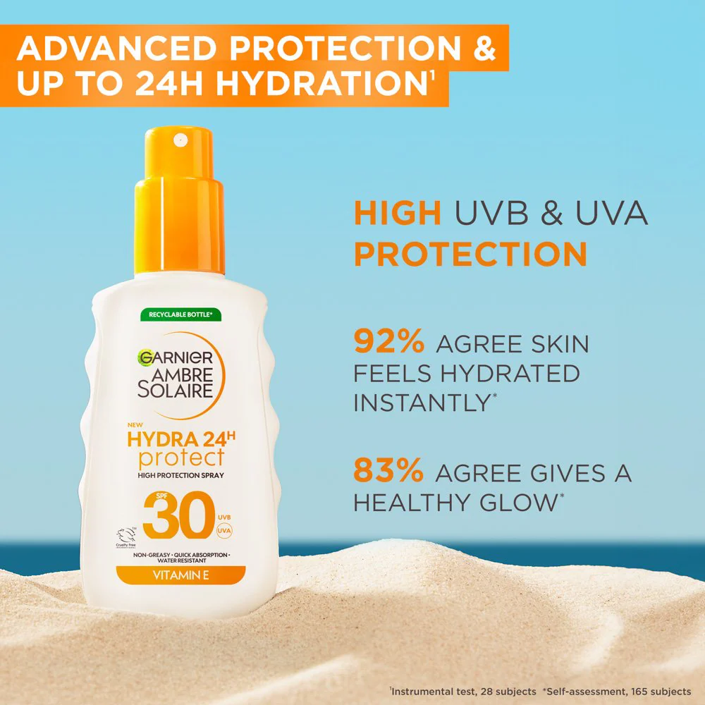 Garnier Ambre Solaire Sensitive Advanced Hydrating Sun Protection Water SPF30 150ml - Image 2