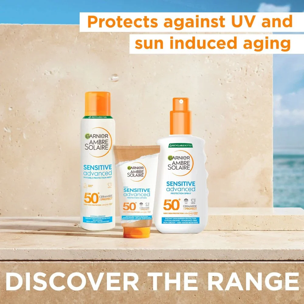 Garnier Ambre Solaire Sensitive Advanced Hypoallergenic Protection Lotion SPF50+ 50ml - Image 6