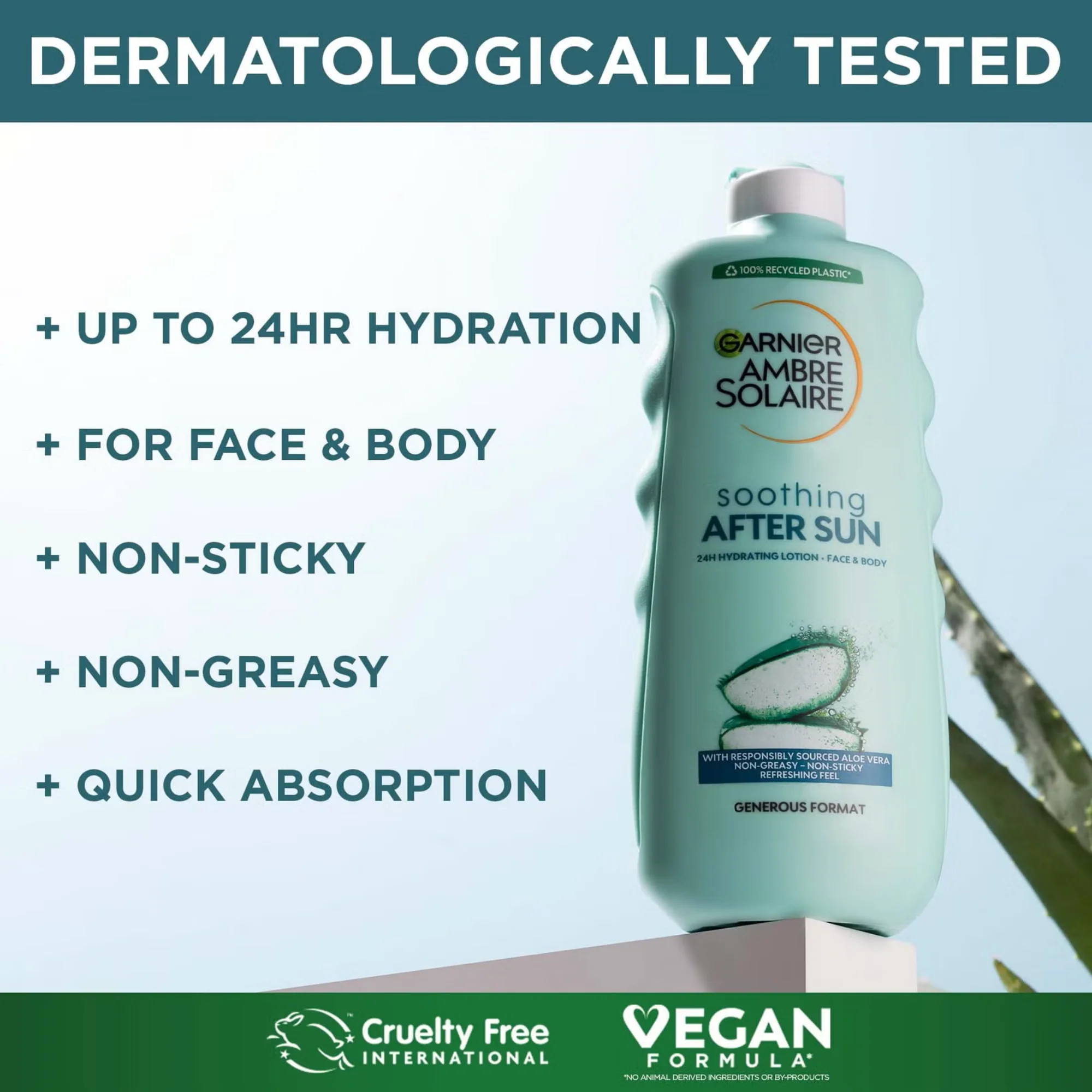 Garnier Ambre Solaire Soothing Aloe Vera After Sun Lotion 175ml - Image 3