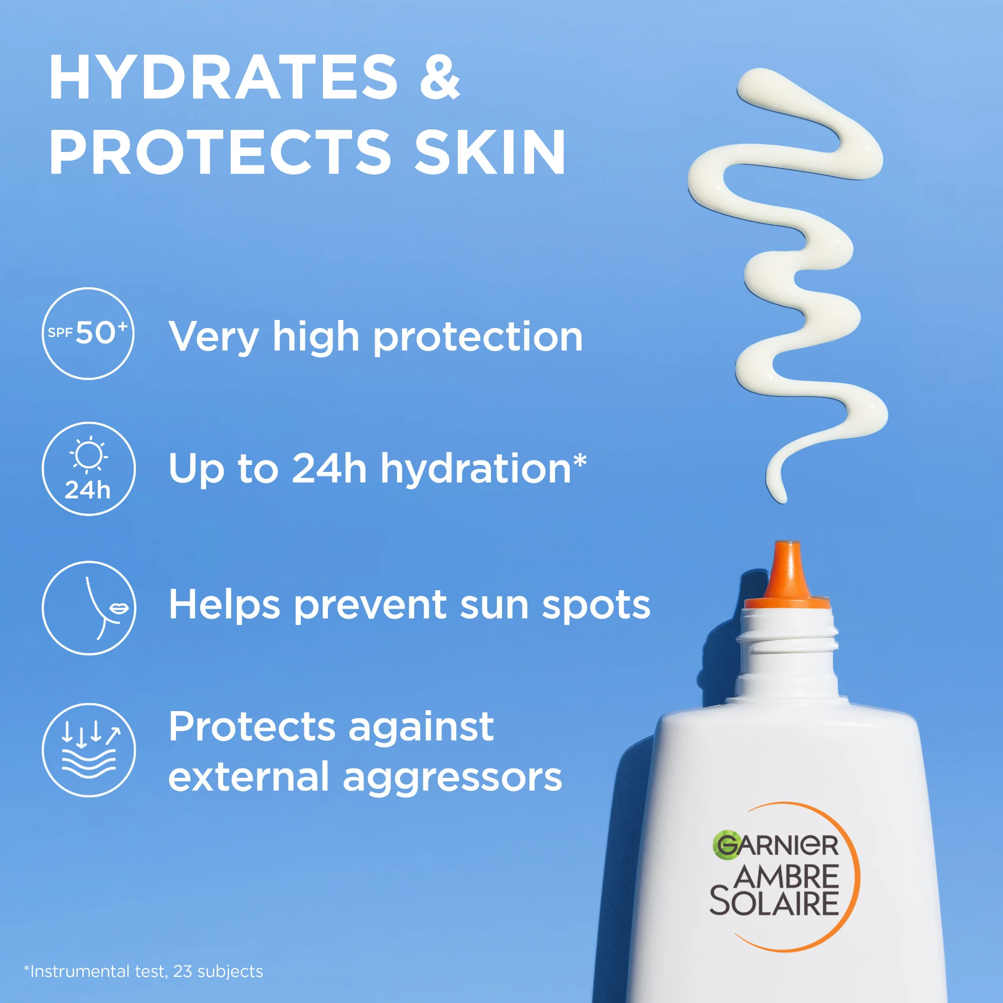 Garnier Ambre Solaire Super UV Hyaluronic Acid Hydrating Face Fluid SPF50+ 40ml - Image 2