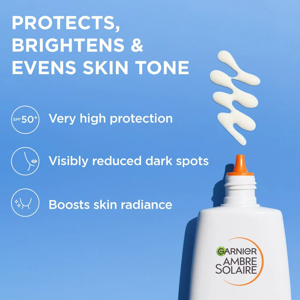 Garnier Ambre Solaire Super UV Vitamin C* Anti-Dark Spots Sun Protection Facial Fluid SPF50+ 40ml - Image 2