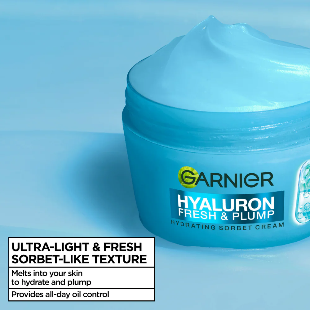 Garnier Hyaluron Fresh & Plump Hydrating Sorbet Cream 85ml - Image 2