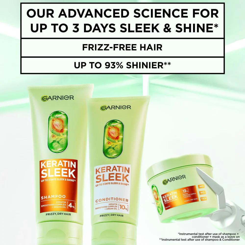 Garnier Keratin Sleek Hair Mask 370ml - Image 2