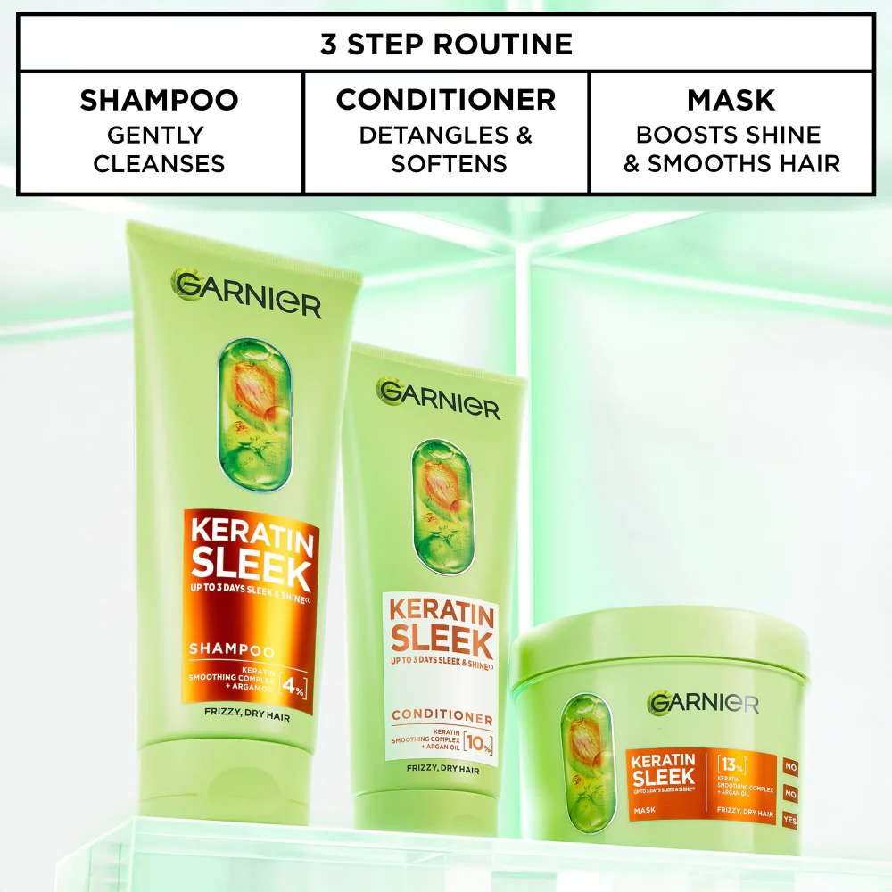 Garnier Keratin Sleek Hair Mask 370ml - Image 5