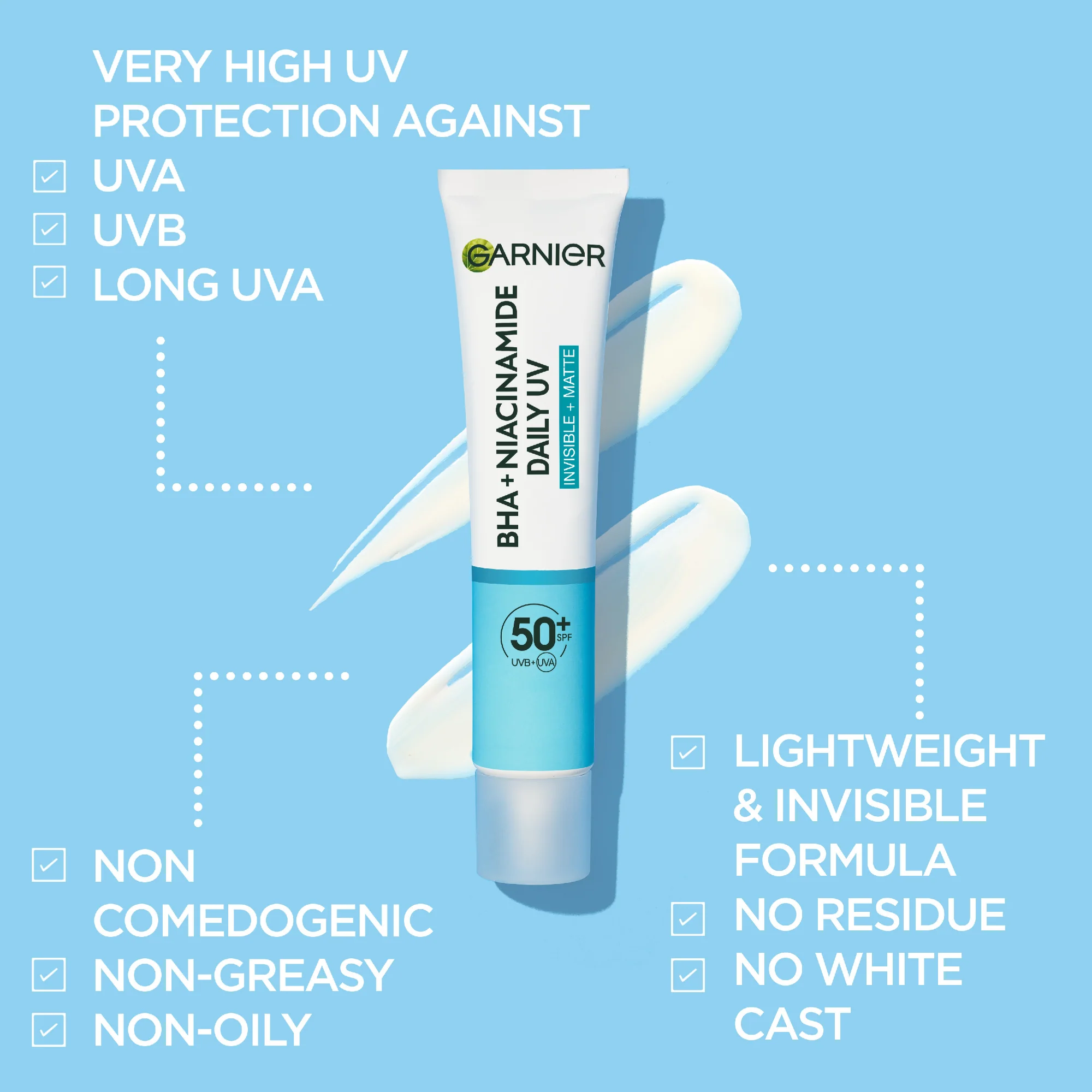 Garnier Pure Active BHA + Niacinamide Daily UV Face Fluid SPF50+ 40ml - Image 3
