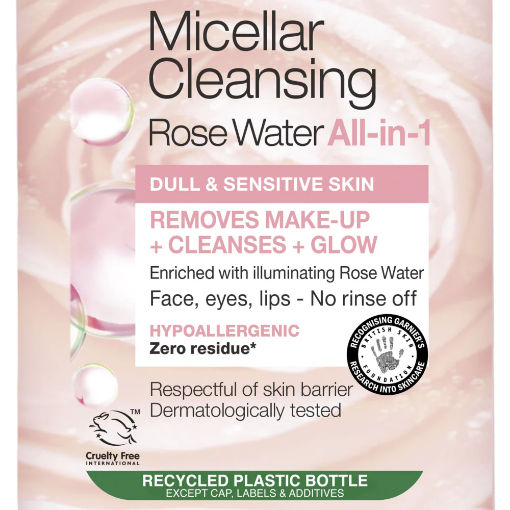 Garnier Skin Active All-In-One Micellar Cleansing Rose Water 400ml - Image 2