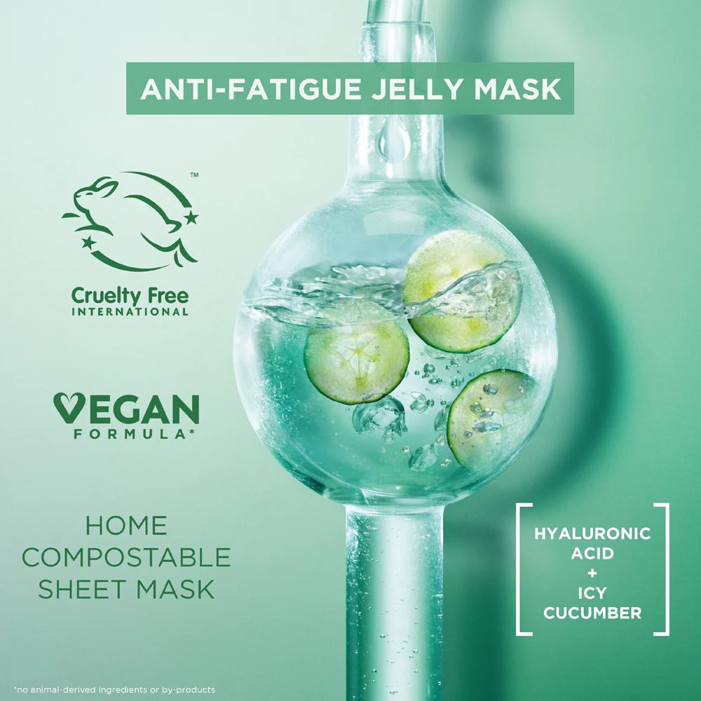 Garnier Skin Active Hyaluronic & Cucumber Cryo Jelly Anti-Fatigue Jelly Mask 27g - Image 3