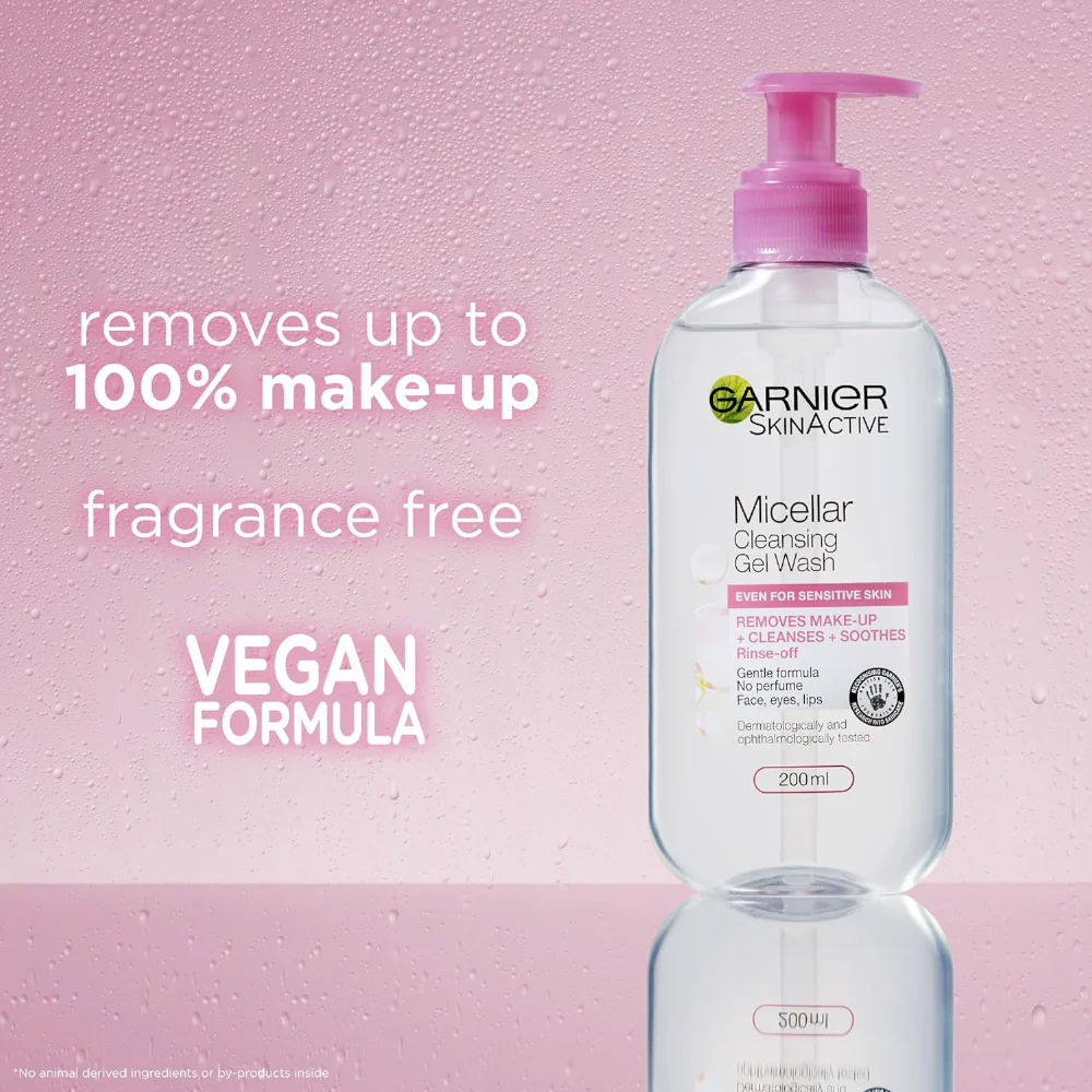 Garnier Skin Active Micellar Cleansing Gel Wash 200ml - Image 2