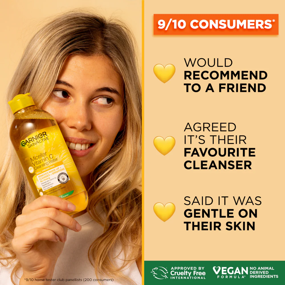 Garnier Skin Active Micellar Vitamin C Cleansing Water 400ml - Image 4