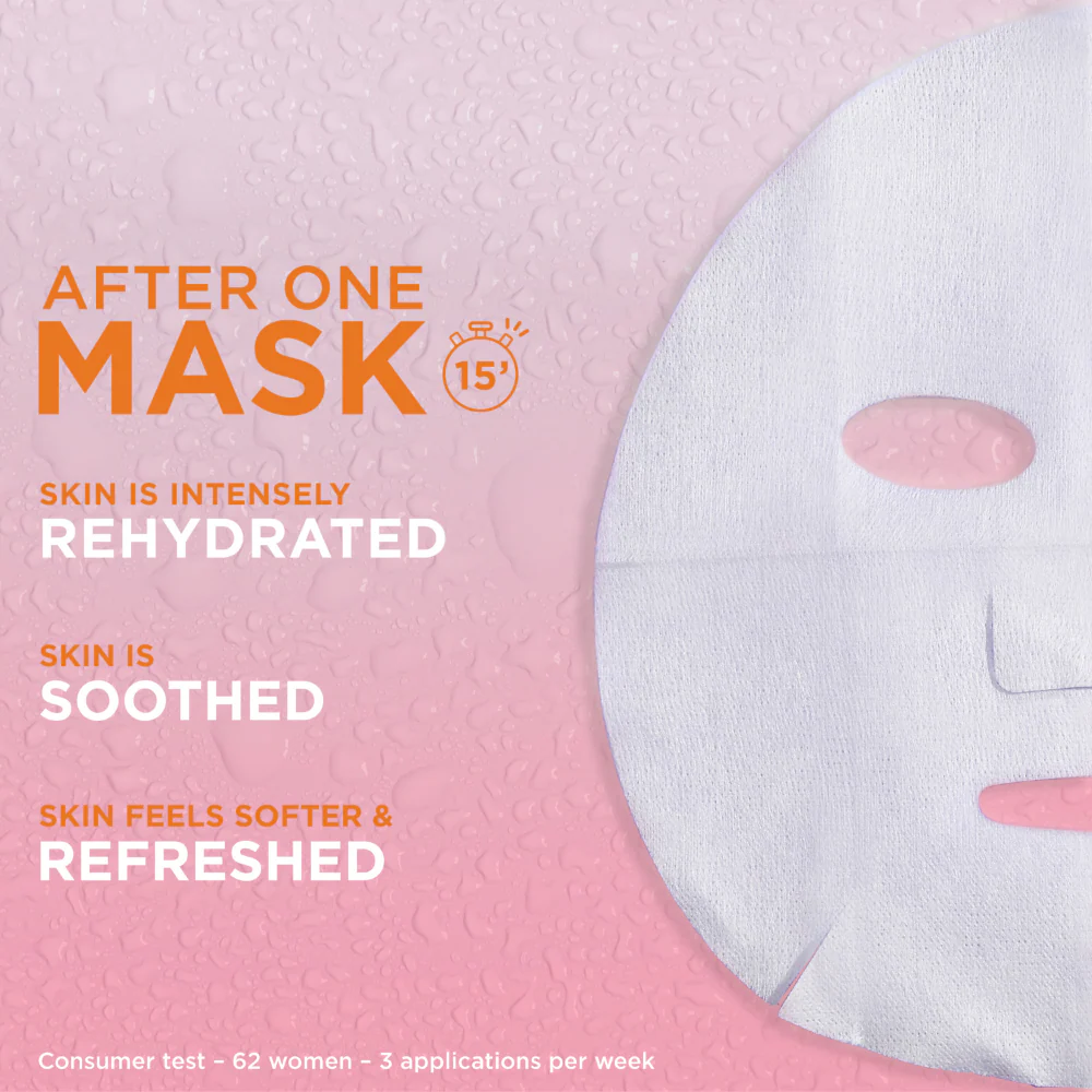 Garnier Skin Active Moisture Bomb Chamomile & Hyaluronic Acid Sheet Mask 28g - Image 2