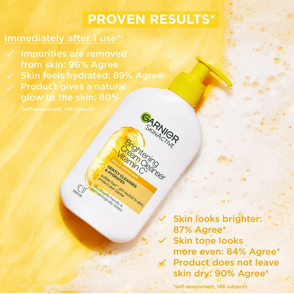 Garnier Skin Active Vitamin C* Brightening Cream Cleanser 250ml - Image 5