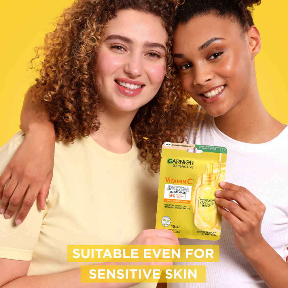 Garnier Skin Active Vitamin C* Brightening Glow Sheet Mask 28g - Image 5