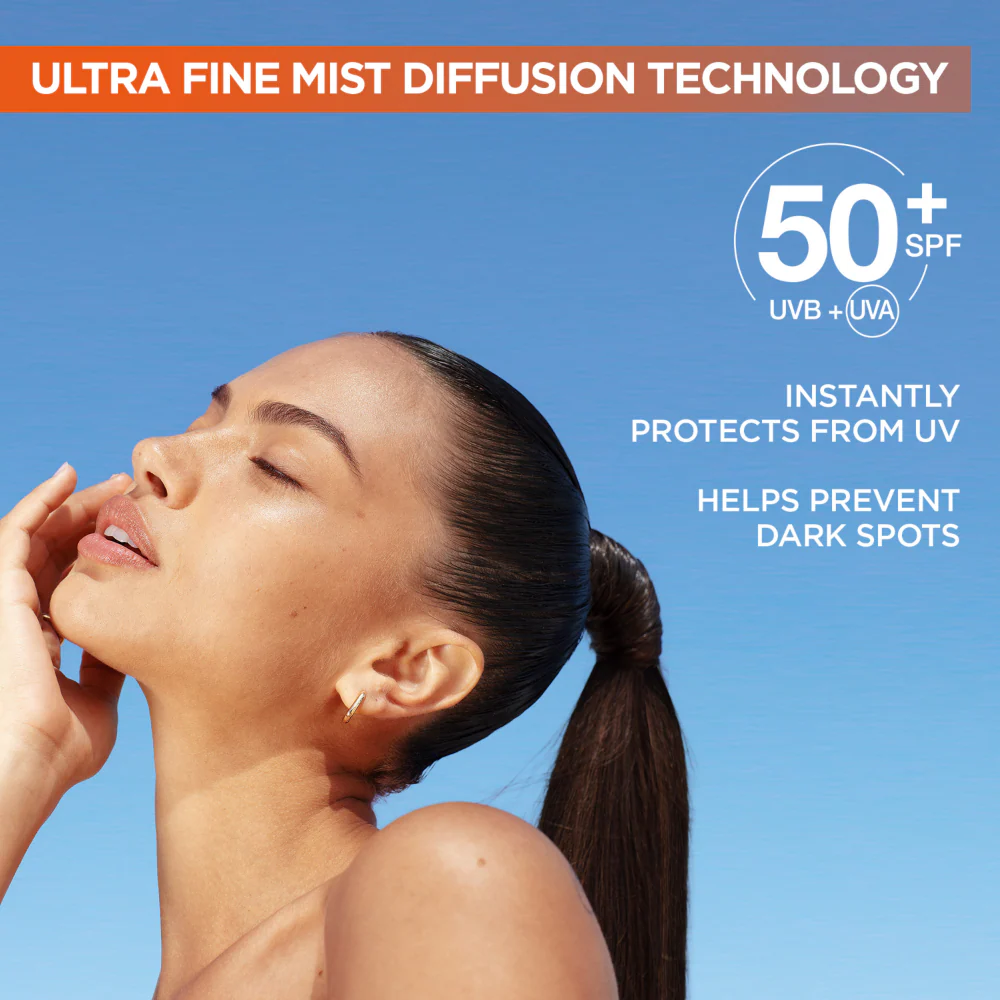 Garnier Skin Active Vitamin C* Brightening Over Makeup UV Mist SPF50+ 75ml - Image 5