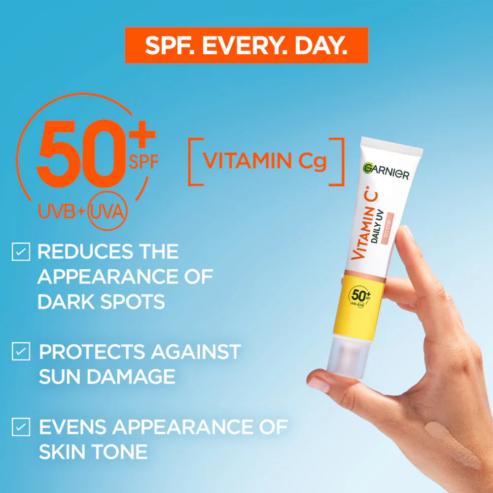 Garnier Skin Active Vitamin C* Daily UV Glow Brightening Fluid SPF50+ 40ml - Image 2