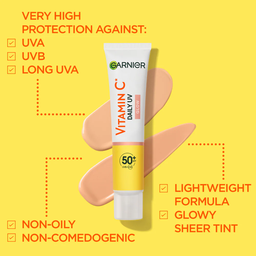 Garnier Skin Active Vitamin C* Daily UV Glow Brightening Fluid SPF50+ 40ml - Image 4